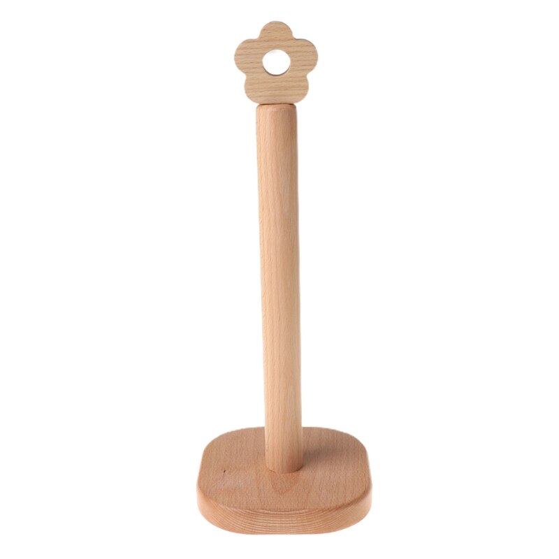 Wooden Kitchen Roll Holder roll Stand Wood Kitchen Paper Towel Roll Holder U7EA