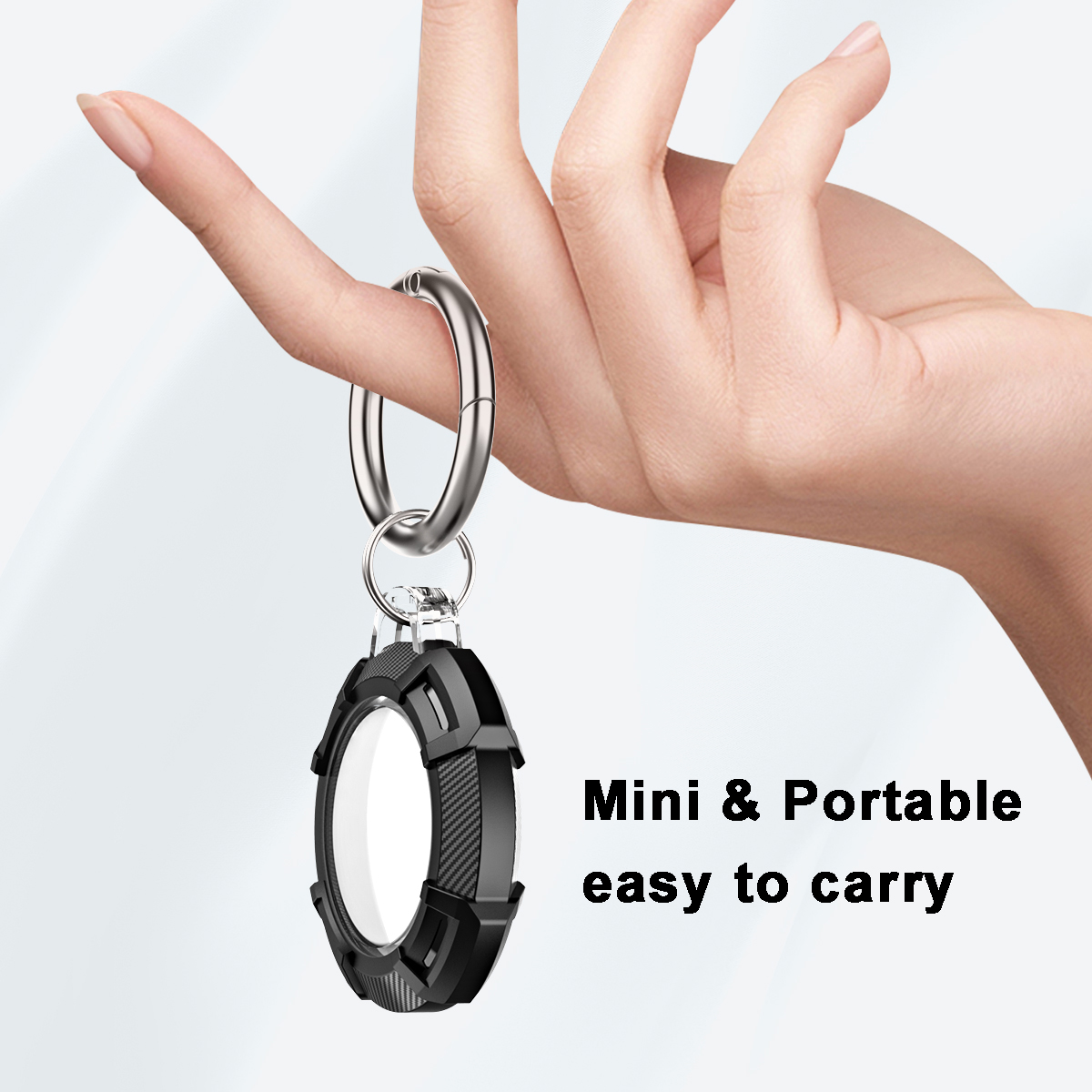 360 ° copertura protettiva di protezione completa per Apple AirTag custodia paraurti antiurto in Silicone in fibra di carbonio per AirTag fibbia anti-perso