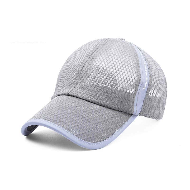 Sommer unisex par hat hurtig tør udendørs uv beskyttelse afslappet sport plaid mesh hætter: Grå