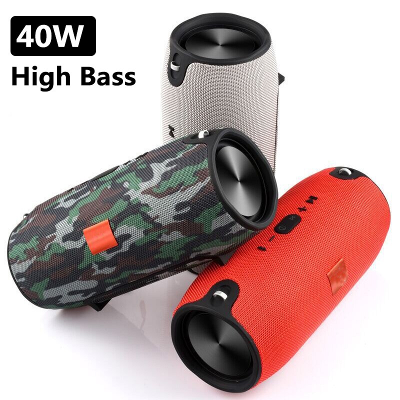 40W High Power Portable Bluetooth Speaker Outdoor Wireless Column Subwoofer Soundbar Waterproof Super Bass Music Center AUX TF