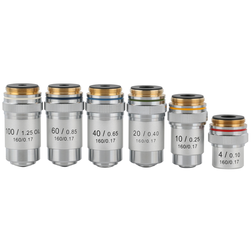4X 10X 20X 40X 60X 100X Microscope Objective Lens Achromatic Objective Laboratory Biological Microscope Parts