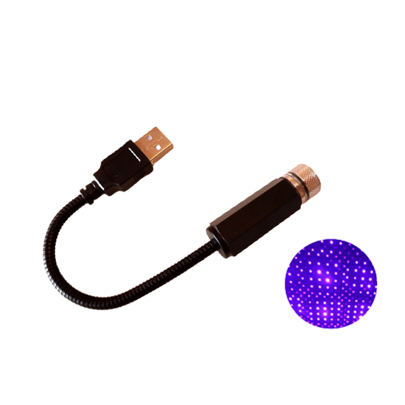 Romántico LED para techo de coche, proyector de luz nocturna de estrella, atmósfera, lámpara de galaxia, Lámpara decorativa USB, luz de decoración Interior de coche ajustable: Azul oscuro