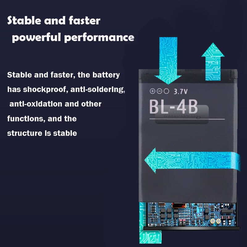 1pz 3.7V 700mAh BL-4B BL4B BL 4B Sostituzione Della Batteria Del Telefono per Nokia N75 N76 2505 3606 3608 2670 2660 2630 5000 6111 7070 7500