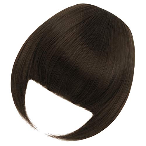 Extensions capillaires synthétiques à frange pour femmes, postiche à frange plate avec frange frontale: 8