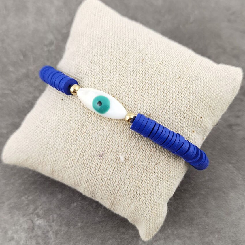 Ga Naar Het Strand Voor Zomer Armbanden Voor Vrouwen Kleurrijke Polymeer Klei Kralen Armband Eye Shell Armbanden: color11