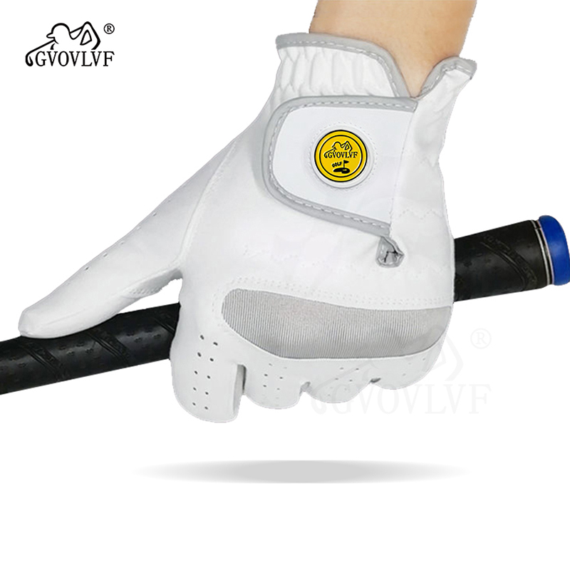 Guante de Golf para hombre, microfibra tela suave, transpirable, cómodo, con marcador magnético reemplazable, 1 unidad