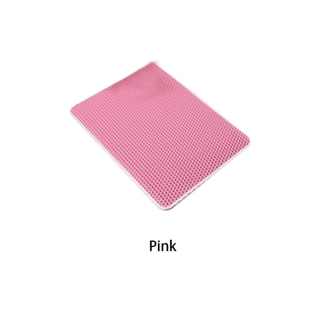 Waterproof Cat Litter Mat Foldable EVA Double Layer Cat Catcher Catch Blanket Trapper Pad Non-Slip Surface Cat Sifting Pad Mats: Pink / 40x50cm