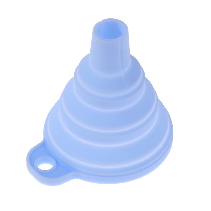 1pc Mini Opvouwbare Trechter Kleurrijke Silicone Inklapbare Stijl Trechter Opvouwbare Draagbare Trechters Keuken Accessoires Gadgets: Nordic Blue