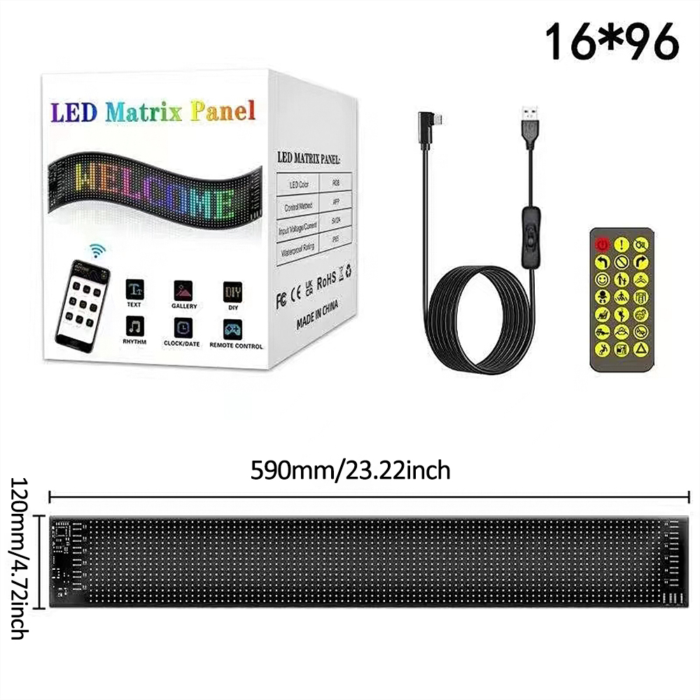 USB-Display, programmierbares LED-Schild, flexible Bluetooth-APP-Steuerung, individuelle Textenmuster-Animation, Scrollen für Auto, Tür: Armee Grün