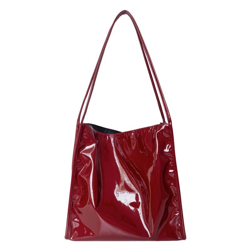Vintage dames grote capaciteit dames boodschappentas lakleren dames schoudertassen casual effen kleur tote handtassen