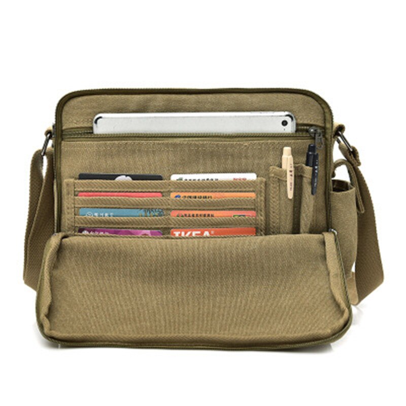 Heren canvas messenger bag vintage merk messenger schoudertas outdoor reistas unisex tas schoudertas klepzak tas