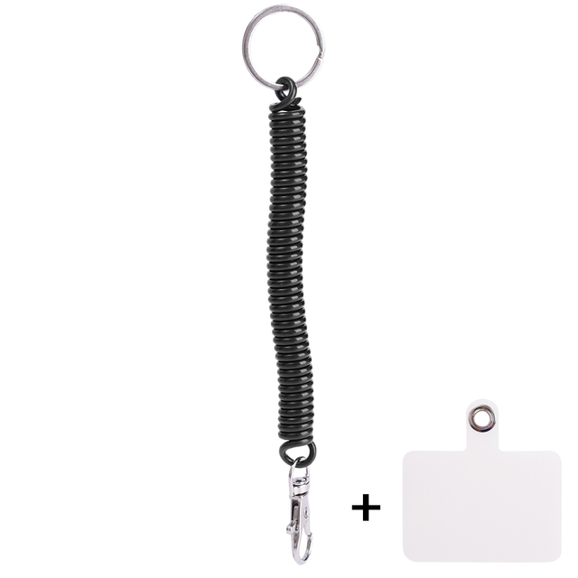 Cadena antipérdida, cuerda de resorte elástica en espiral, correa de cordón multifuncional para teléfono móvil, llavero, soporte, gancho de cierre: Azul / Verde