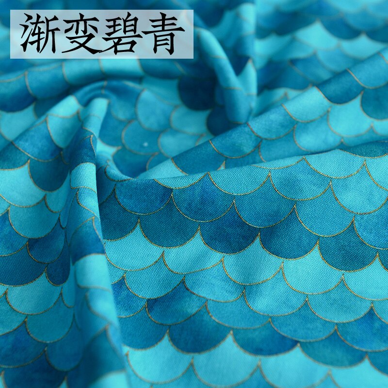 Meio metro 100% tecido de algodão com china peixe escala impressão artesanal diy saco vestuário costura tecido t1470: 4