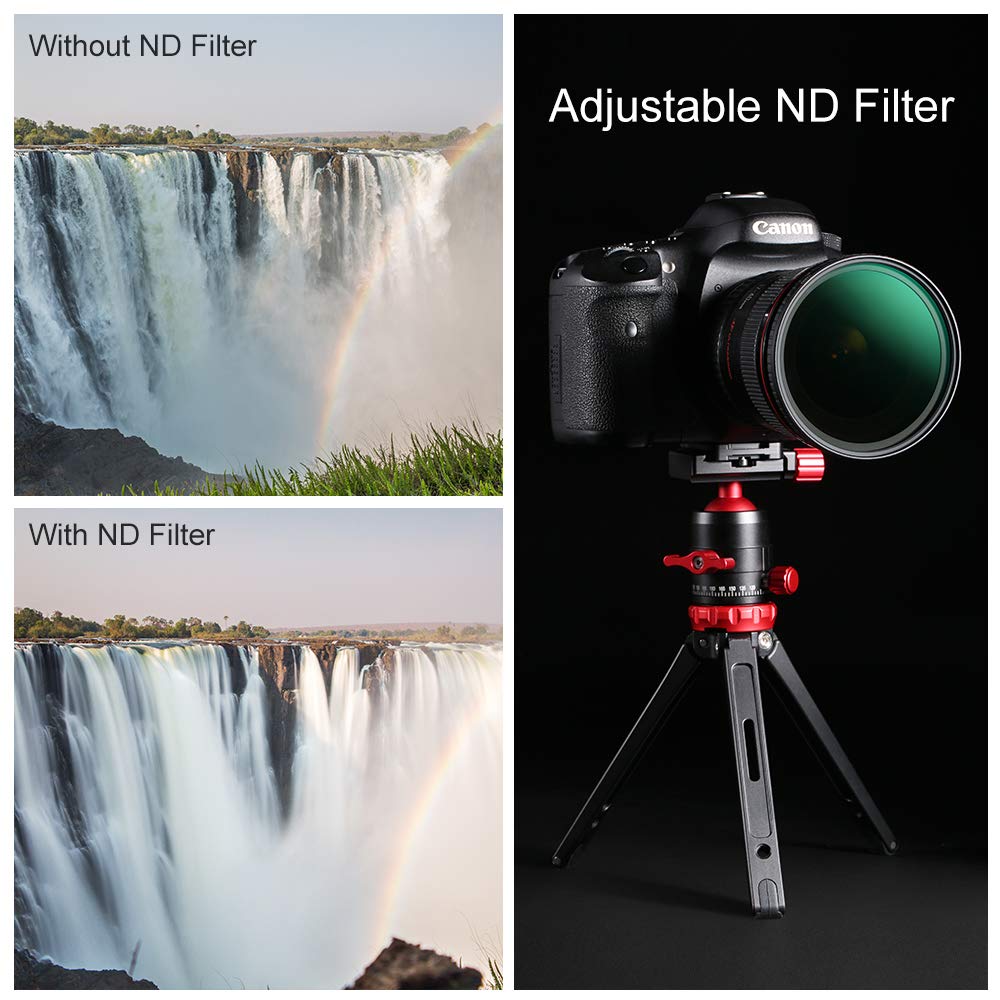 K &amp; F Concept ND8-ND128 – filtre ND Variable sans point X, filtre de densité neutre, 52mm 58mm 62mm 67mm 72mm 77mm 82mm
