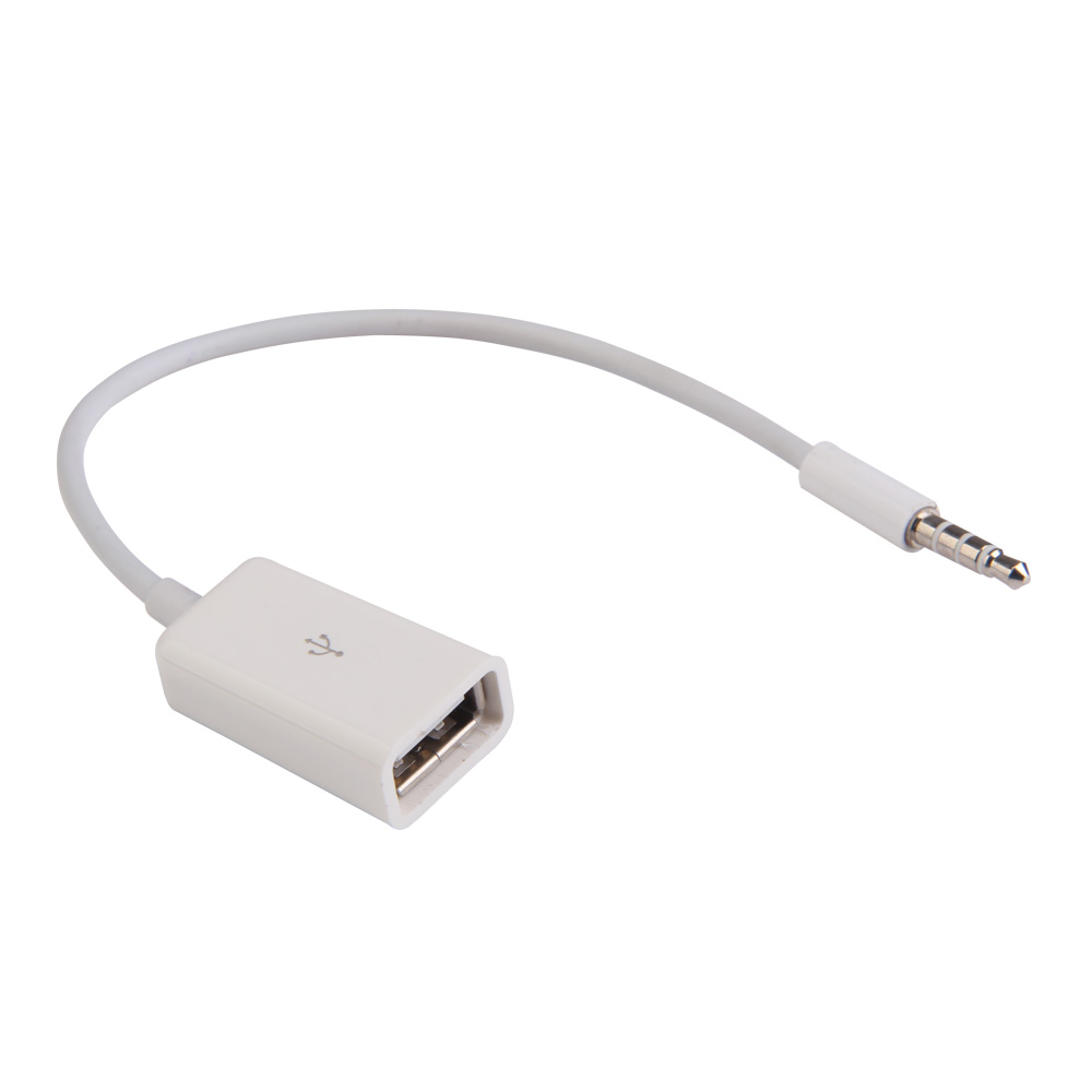 Jack audio AUX da 3,5 mm a USB 2.0 femmina Cavo convertitore maschio AUX Spina audio ausiliaria Jack a cavo USB per auto MP3