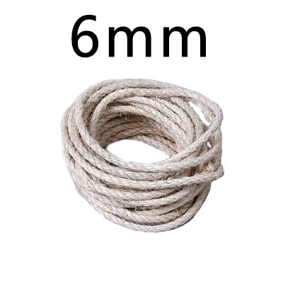 DIY cuerda de Sisal para postes de rascado de gato 4mm/6mm/8mm/10mm al por mayor juguetes para mascotas gato rascado de gato pequeño Juguetes: 6mm / 3meters