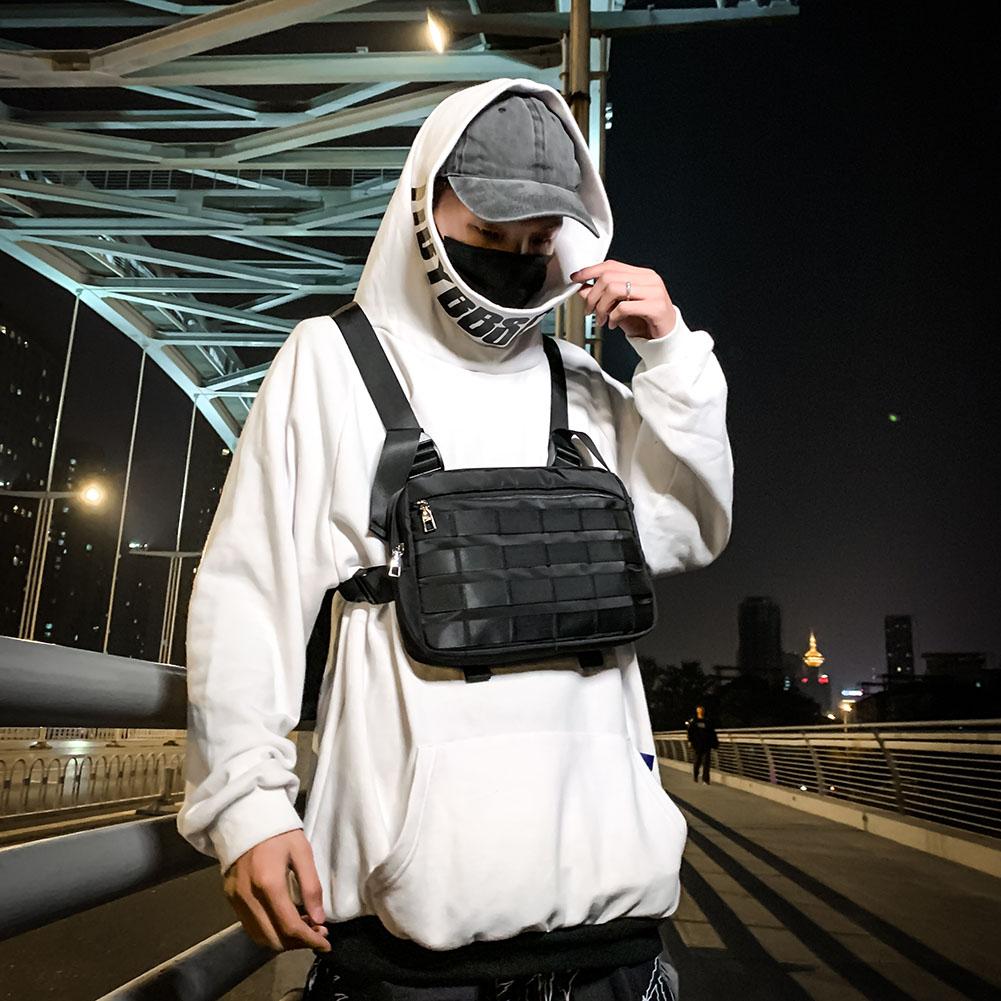 Multi-função peito saco colete para homem mulher hip hop náilon shoulderbagtravel streetwear cintura pacote colete streetwear saco