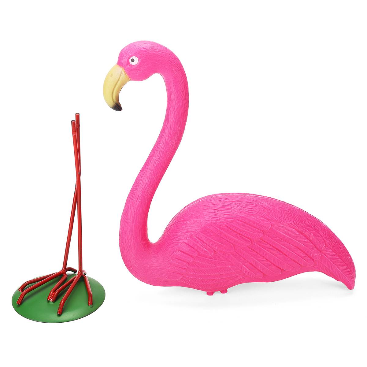 Lyserød unik levende flamingo ornament sæt have udendørs græsplæne lys dekoration ornament hjem haven gård værelse harpiks + metal