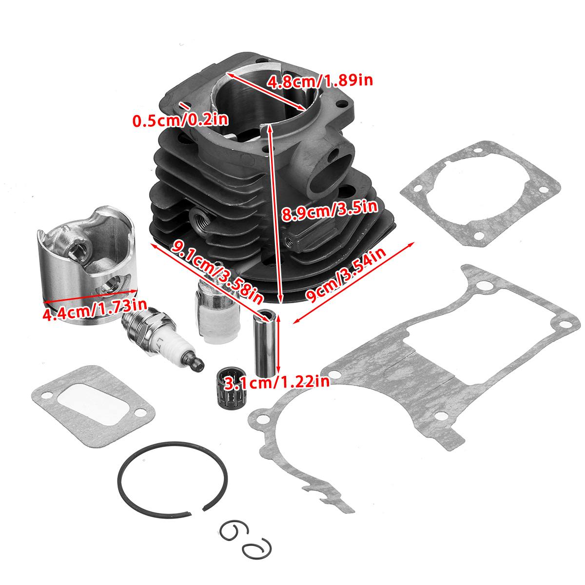 44Mm Lucht Cilinder Zuiger Pakking Kit Voor Husqvarna 350 346 351 353 346XP Kettingzaag