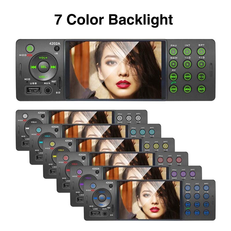 4 Inch Car Embedded Head Unit Single Din Automatic Radio Bluetooth Autoradio USB SD Auxiliary FM Receiver Hands-Free Huilt-In HD