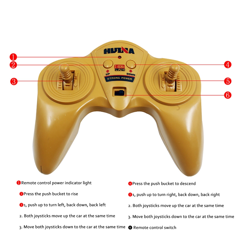 Huina remote control excavator rc construction vehicle 6 channel 2,4g full function excavator toy with sound and lights