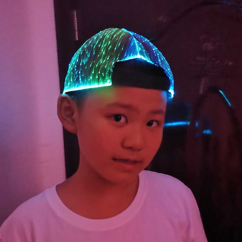 Sombrero de béisbol con luz LED brillante, gorra luminosa de fibra óptica para , Festival de Música, Rave, Navidad y Halloween