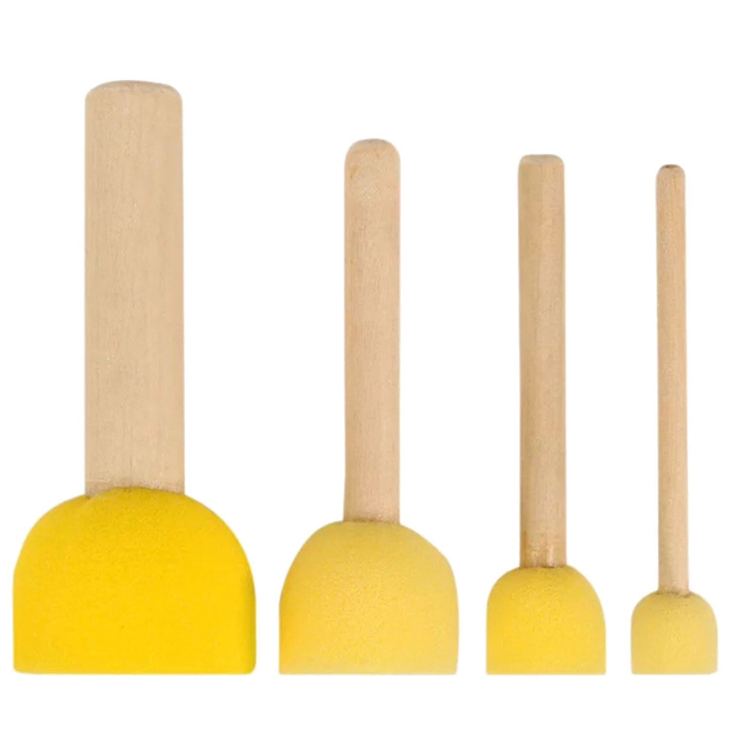 4 PCS 4 Sizes Round Sponge Brush Set Painting Drawing Stippler Tools for Children Kids Graffiti DIY Painting