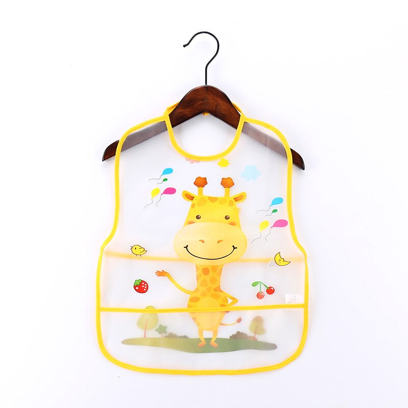 Einstellbare Baby Lätzchen EVA Wasserdicht Mittagessen Fütterung Lätzchen Baby Cartoon Fütterung Tuch Kinder Baby Schürze Babador Bandana: Giraffe