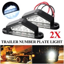 2 Stks/paar 12V/24V 4Leds Nummer Kentekenplaatverlichting Achterlichten Lamp Truck Trailer Vrachtwagen Auto lichten Wit