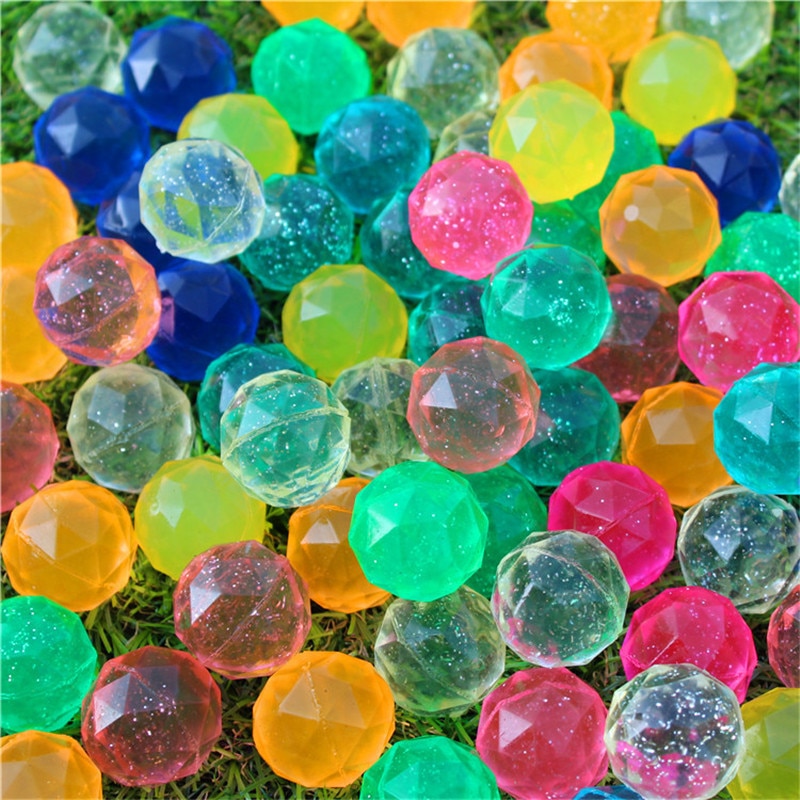 20 stks/30 stks/50 stks/80 stks/100 stks Grappig speelgoed 32 MM stuiterende Diamant vorm bal Bouncy Bal kind rubber bal van bouncy speelgoed