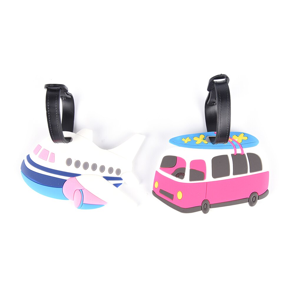 Reisaccessoires bagagelabel cartoon vliegtuig auto silicagel koffer id-adreshouder bagage instapkaart draagbaar label