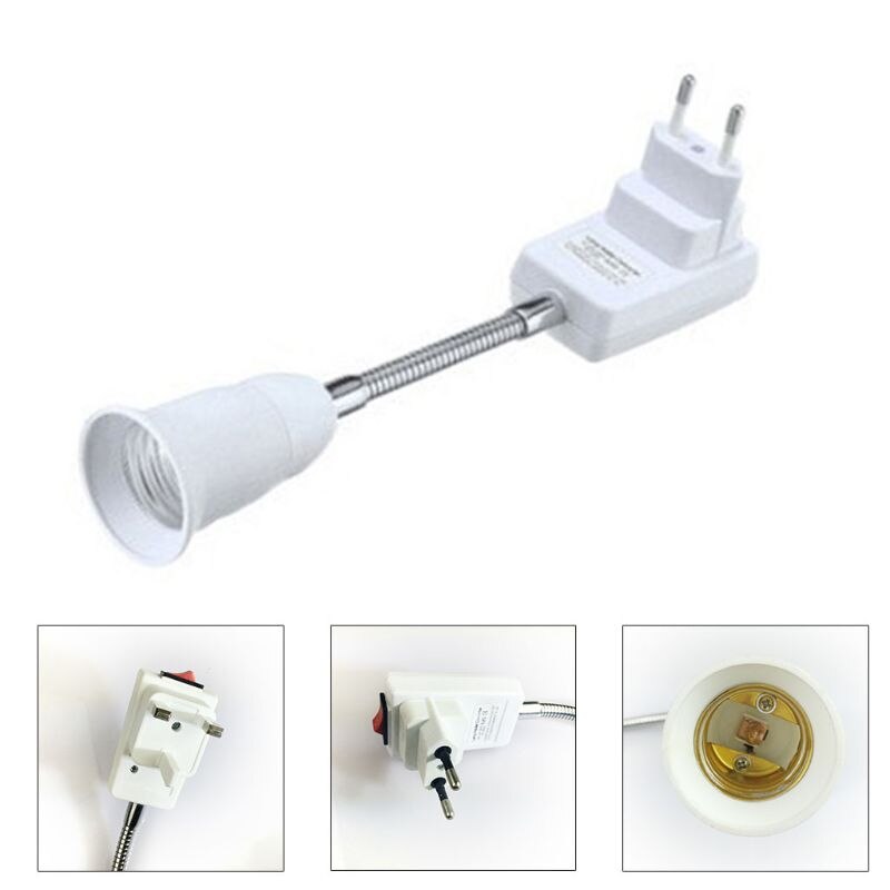 E27 EU Steckdose Adapter mit an/aus Schalter Licht Lampe Birne Alle Richtung Verlängerung Adapter Verlängerung für Hause licht