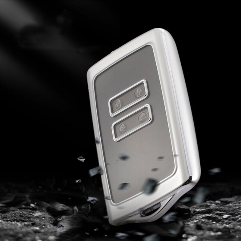 Piece Car Key Accessories Compatible With Renault Smart Key 4 Button Soft Silicone Case Holder Tip Clio Espace 5 Master Bus Talisman Megane Etc Black Black