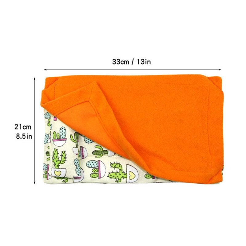 Reptile Sleeping Bag Tropical Cactus Print Blanket with Pillow Cage Sleepovers Nap Mat for Bearded Dragon Leopard Gecko Lizard