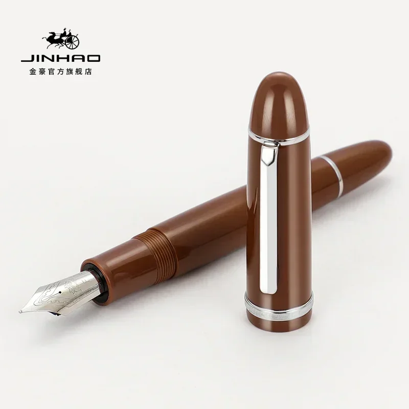 Jinhao  x159 akryl fyldepen metal guld klip forlængede fine nibs skole kontorartikler erhvervs skrivepenne  pk 9019: Sort / Ef