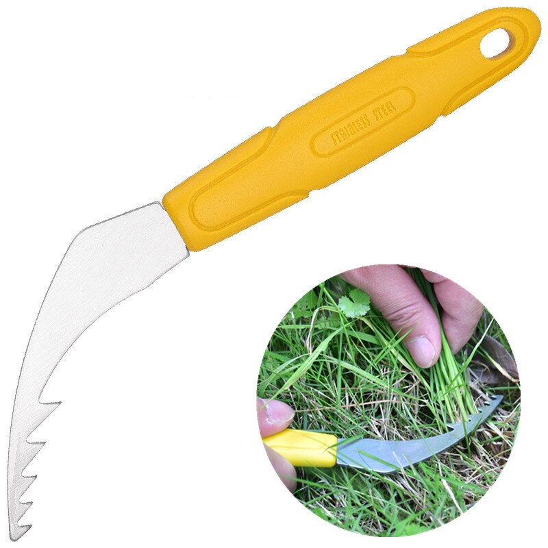 Falce in acciaio inossidabile falce leggero palmare giardinaggio erba falce rimozione radice scavatore giardino agricolo diserbo gadget: 3