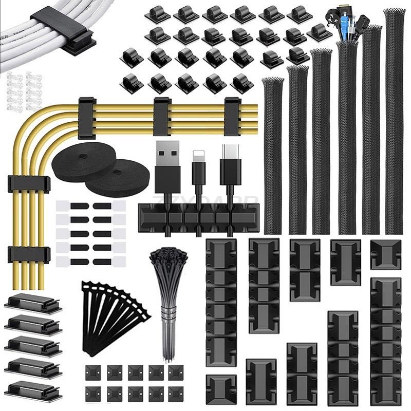 10-delige kabelmanagementset voor op het bureau - Multifunctionele