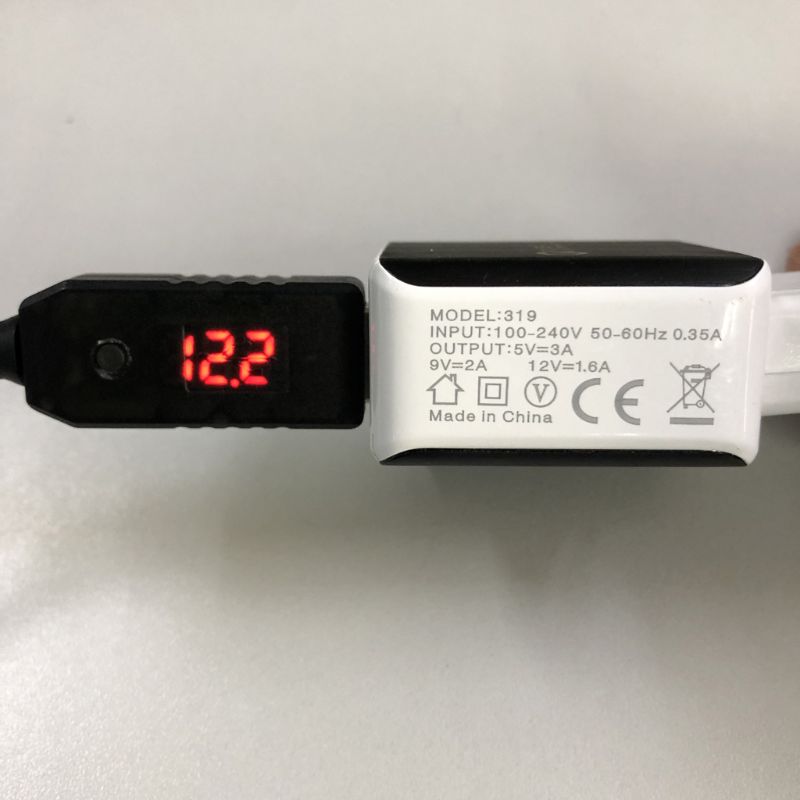 Qc 3.0 usb  to 5v-12v justerbar spænding trin  up 4.0 x 1.7mm strømkabel til wifi router led lampe blodtryksmåler og mere