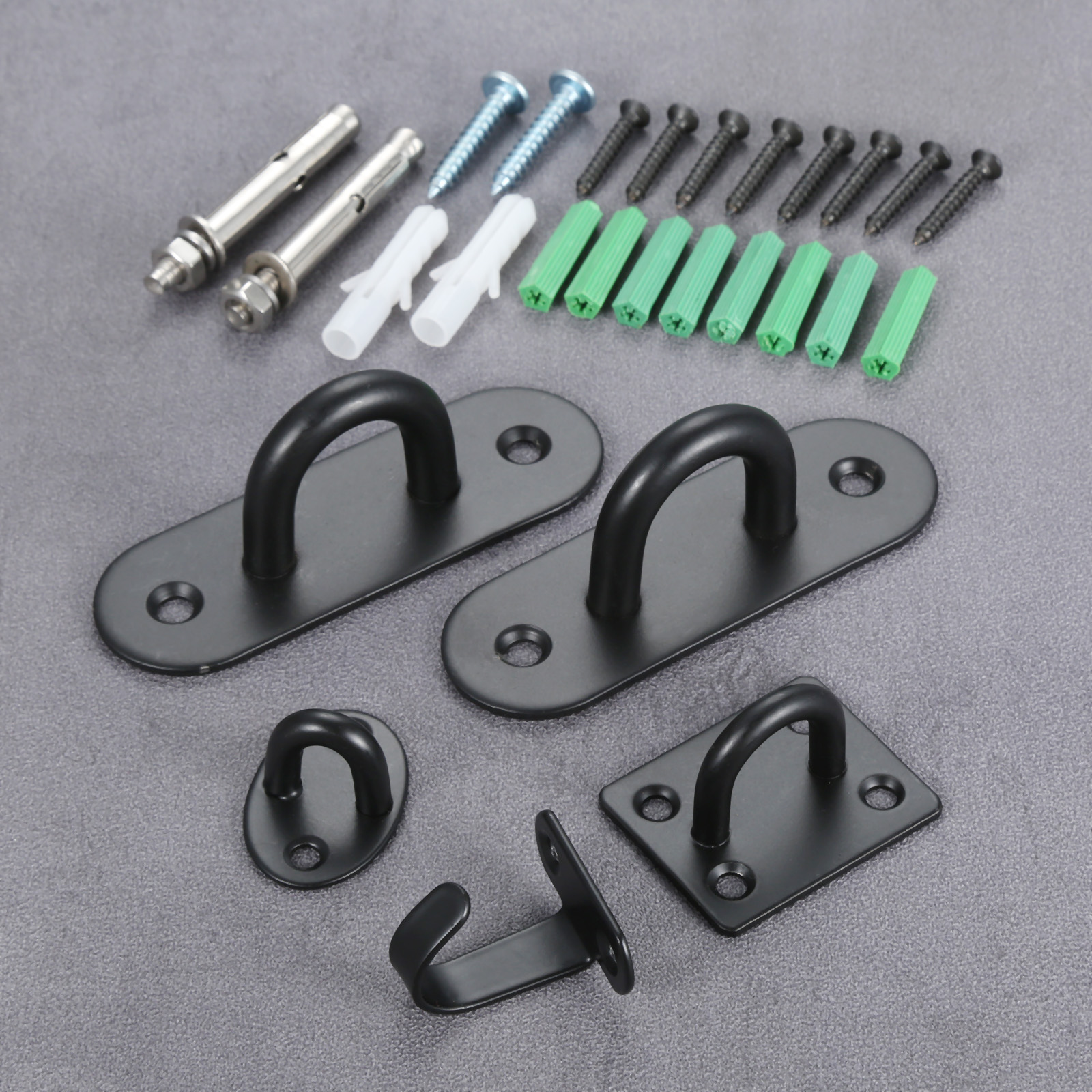 Plafond Gemonteerde Haak Stianless Staal Hanger U-vorm Ring Top Base Haning Fan/Kroonluchter/Plant Decor Black/Zilver Muur Hook Hold