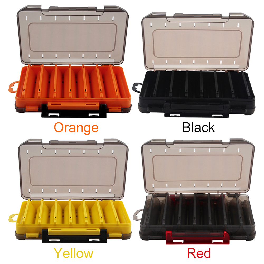1Pcs 14 Compartments Fishing Lure Boxes Bait Storage Box Fishing Tackle 19cm*12cm*3.6cm Waterproof Double Sided Open Tackle Box