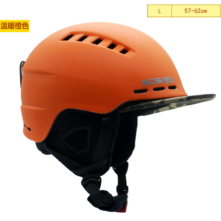 Casco de esquí Unisex de tamaño ajustable, moldeado integralmente, para snowboard, patinaje, esquí, cascos deportivos: Orange camouflage