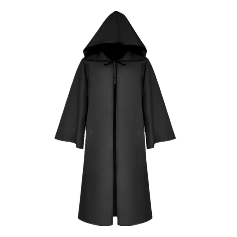 Halloween Hexe Langes Hemd Mit Kapuze Schwarze Robe Umhang Cosplay Kostüm Erwachsene und Gruseliger Geisterumhang Kind Kostüm Set: 5T
