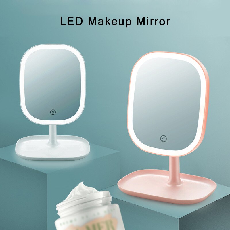 Make-Up Spiegel Met Led Licht M160 Desktop Led Make-Up Spiegel Schoonheid Licht Up Spiegel Voor Make-Up Verlichte Make-Up Spiegel