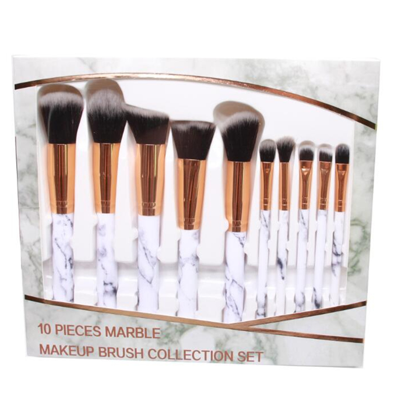 Brand Women Marbling Makeup set Soft Taklon Hair Makeup Artist Brush Tool Brush Kit: Army Green