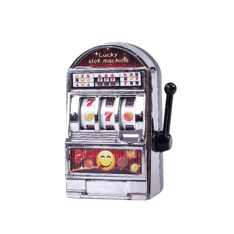 Mini Slot Machine Toy Lucky Slot Bank Fruit Jackpot with Antistress Party Funny Game for Kids: Silver