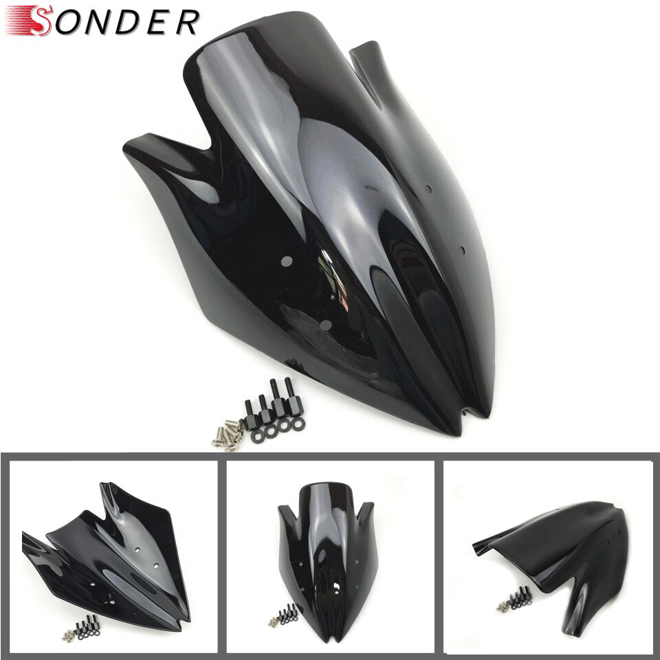 Pare-brise noir pour moto Kawasaki Z1000, Double bulle, NINJA z1000 07 08 09, 2007 Z 1000 z 1000