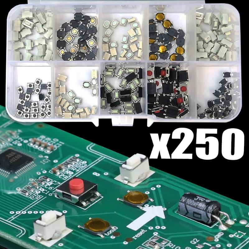 Auto-Fernbedienung, Touch-Schalter, 10 Stile, Autoschlüssel, Knopf, Touch-Mikroschalter mit Box, Audio, Computer, TV, PCB, Drucktastenschalter