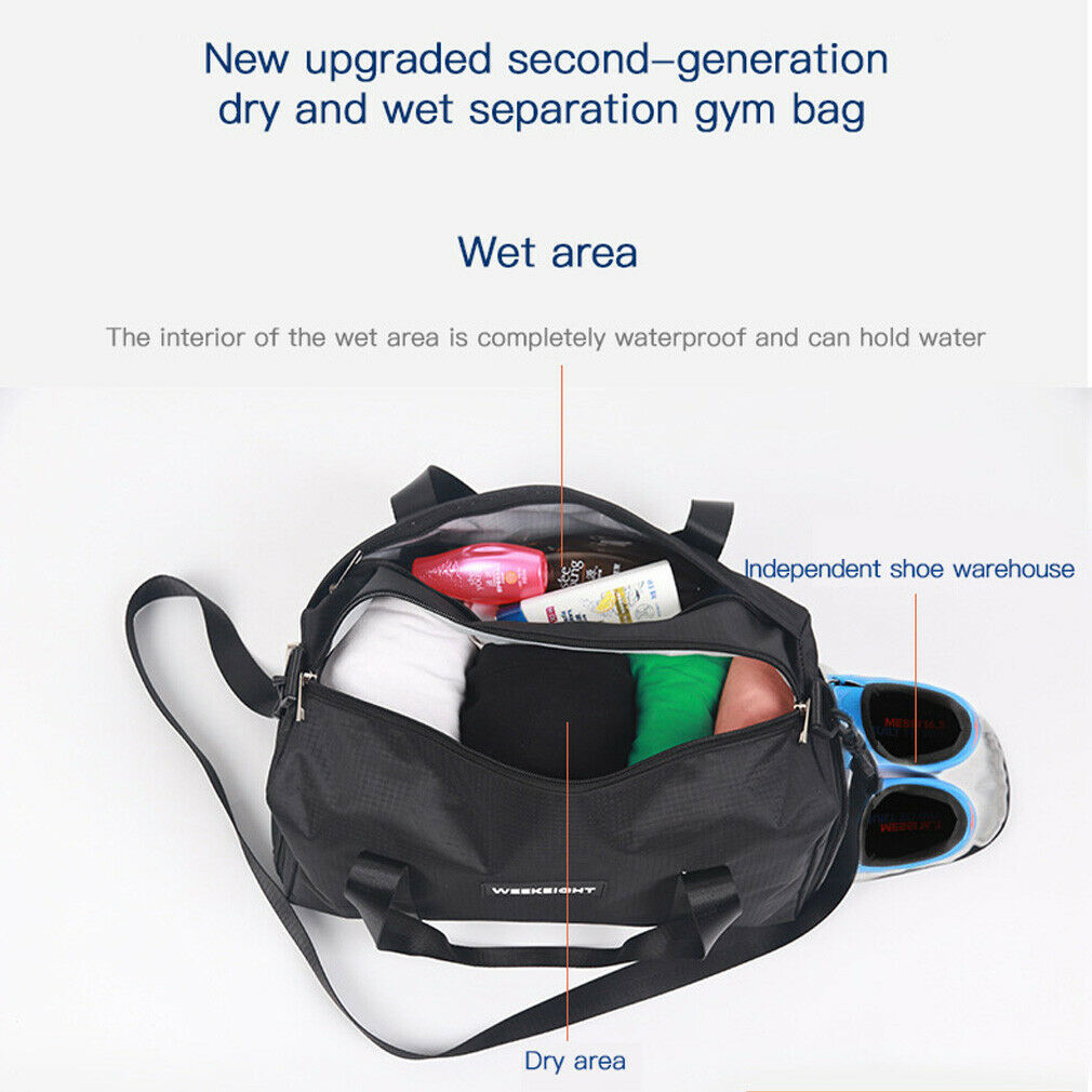 Multifunctional leisure travel bag sports fitness swimming wet and dry separation storage shoulder bag portable duffle bag