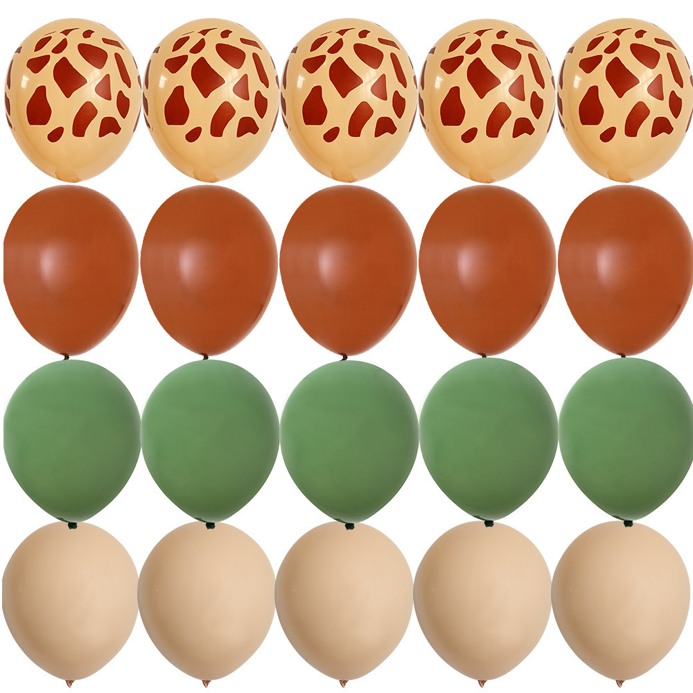 20 stks 12 inch Tijger/Luipaard/Giraffe Patroon Ballon Set voor Kinderen Wild Dier Jungle Safari Verjaardagsfeestje decoratie Benodigdheden: Dark Gray