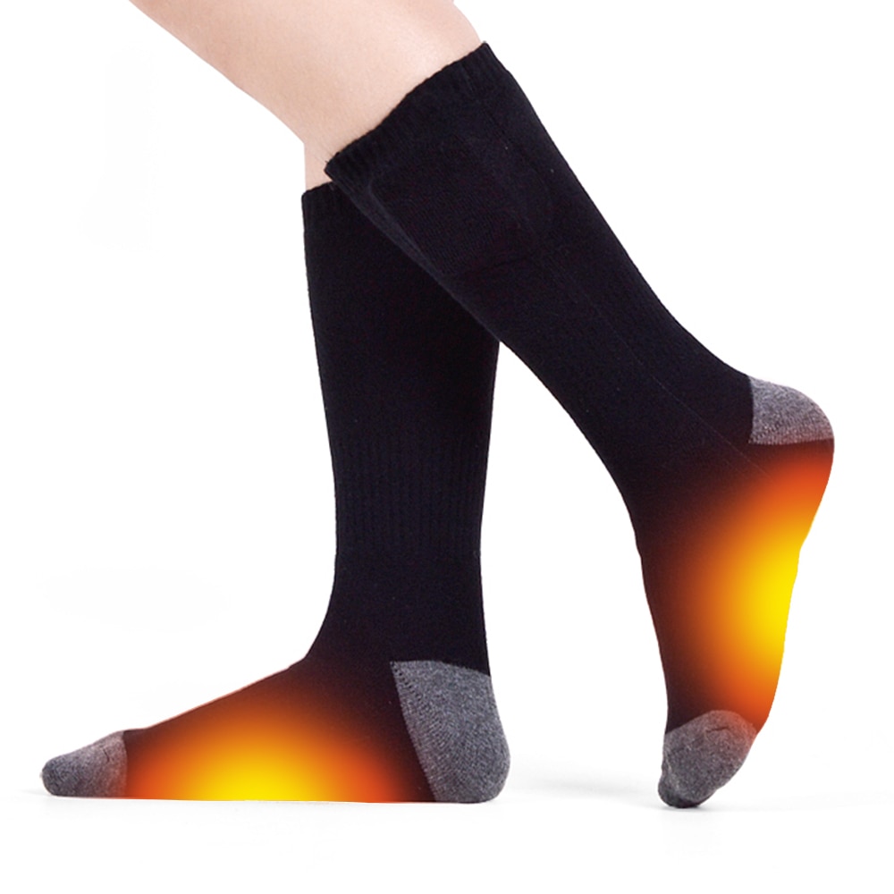 Heated Socks Thicken Warmer Socks Rechargeable Battery Powered Socks Winter Warm High Tube Socks Men Women Ice Fishing Skiing